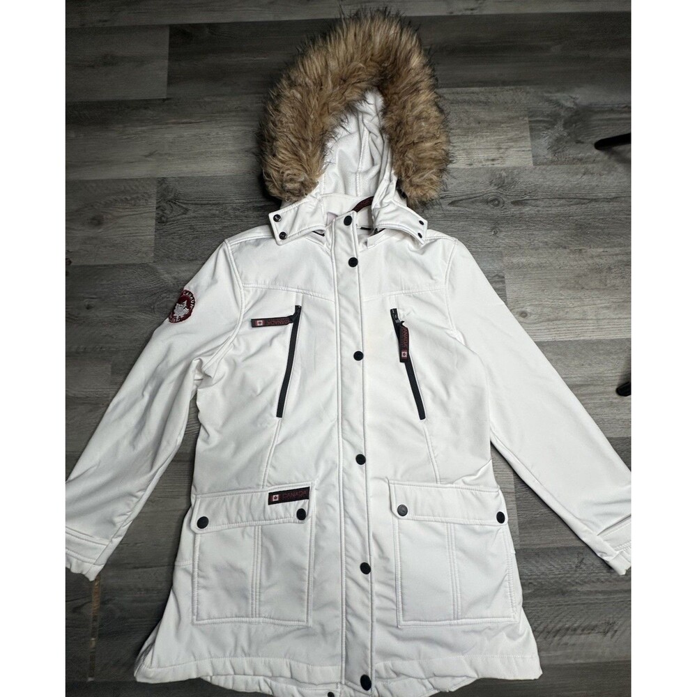 Canada Weather Gear White Faux-Fur Hooded Parka Outerwear Jacket Coat XL